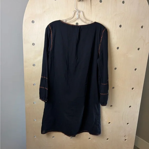 Madewell Embroidered Signal Mini Dress in Black/Red Stitching Size Medium - Picture 6 of 6
